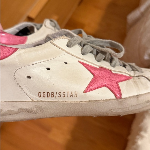 Golden Goose White Sneakers with Pink Stars - Picture 6 of 6